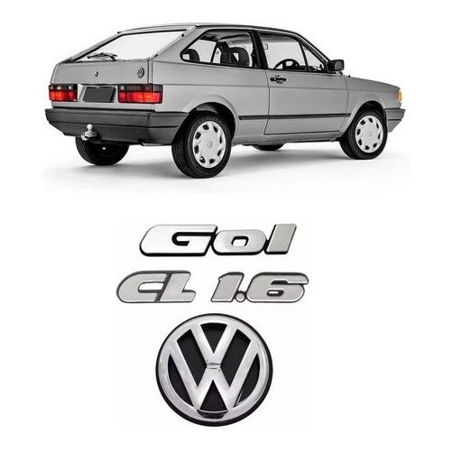 Kit Emblemas Gol Quadrado CL 1.6 + VW Mala - Modelo Original em Oferta na Shopee