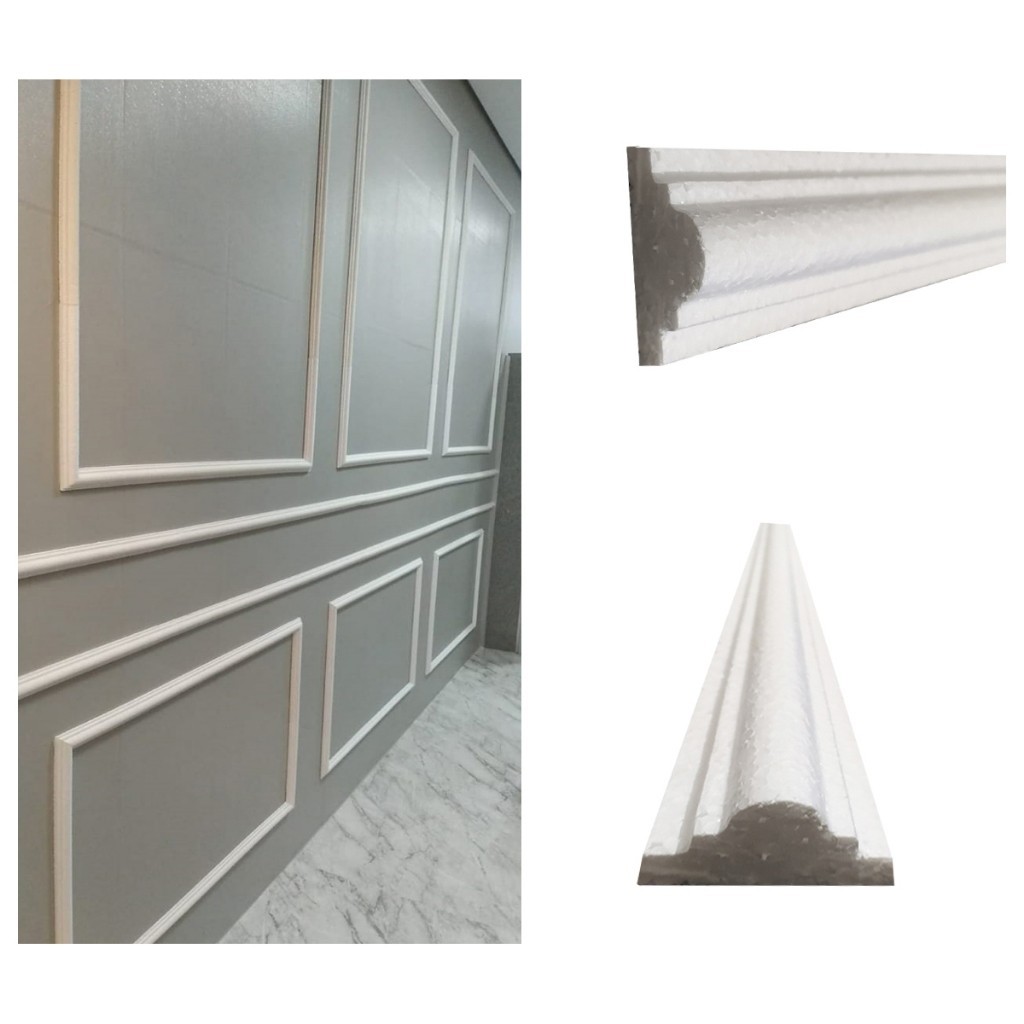 Boiserie de isopor   10 Metros Roda Meio. em Oferta na Shopee