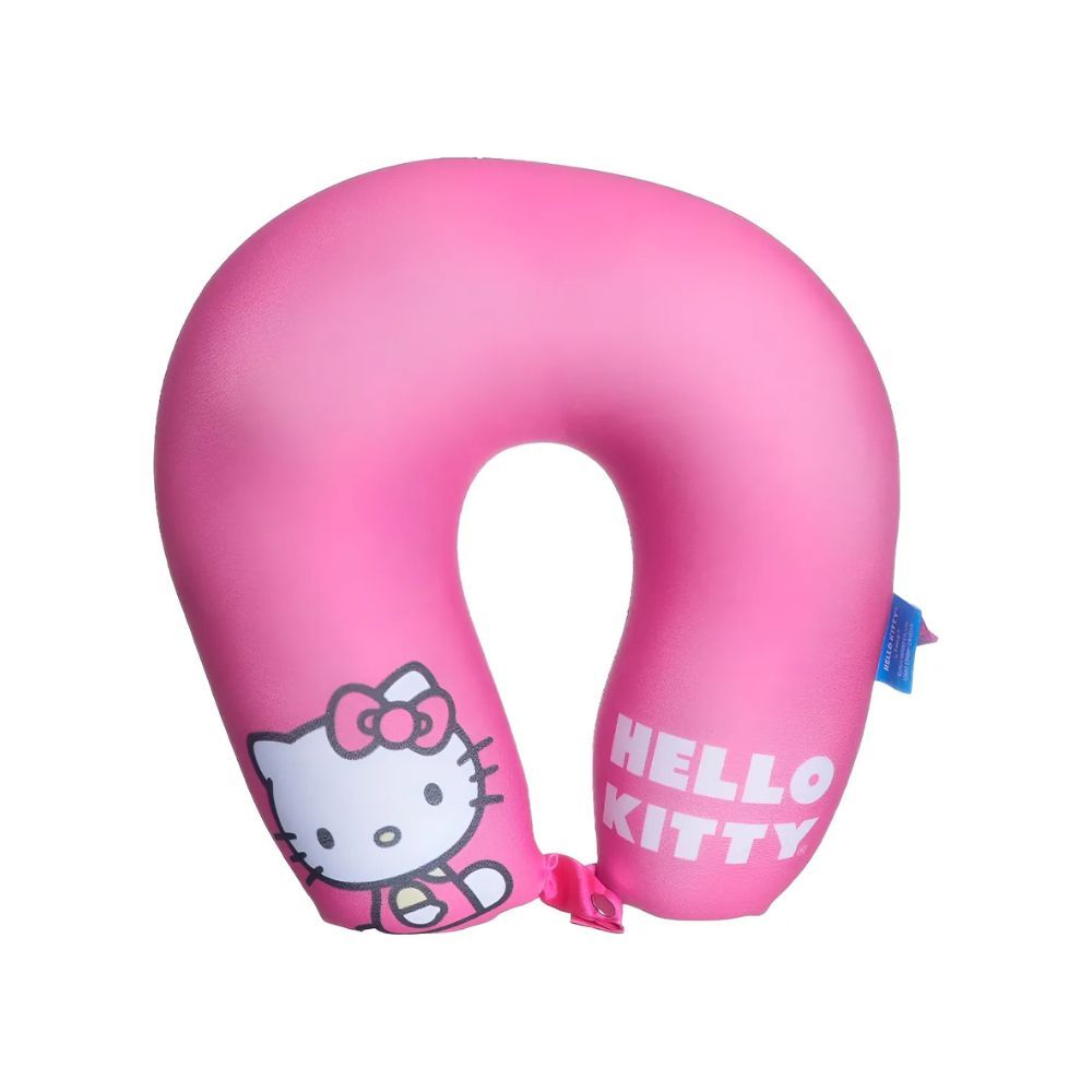 Almofada Protetor de Pescoço para Viagem Hello Kitty Zona Criativa Travesseiro Encosto Microperolas Clássica
