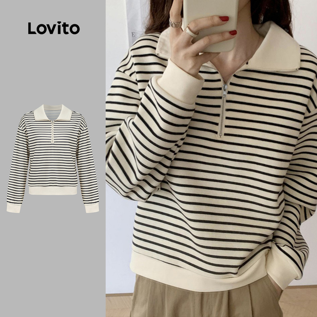 Lovito Casaco de Moletom Casual Clássico e Atemporal para Outono/inverno para mulheres L159AD238 em Oferta na Shopee