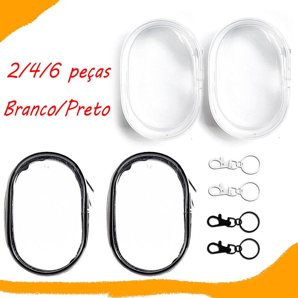 2/4/6 peças Mini Bolsa Transparente Portátil com Zíper para Carregador Fone de Ouvido Cabos  Organizador Viagem