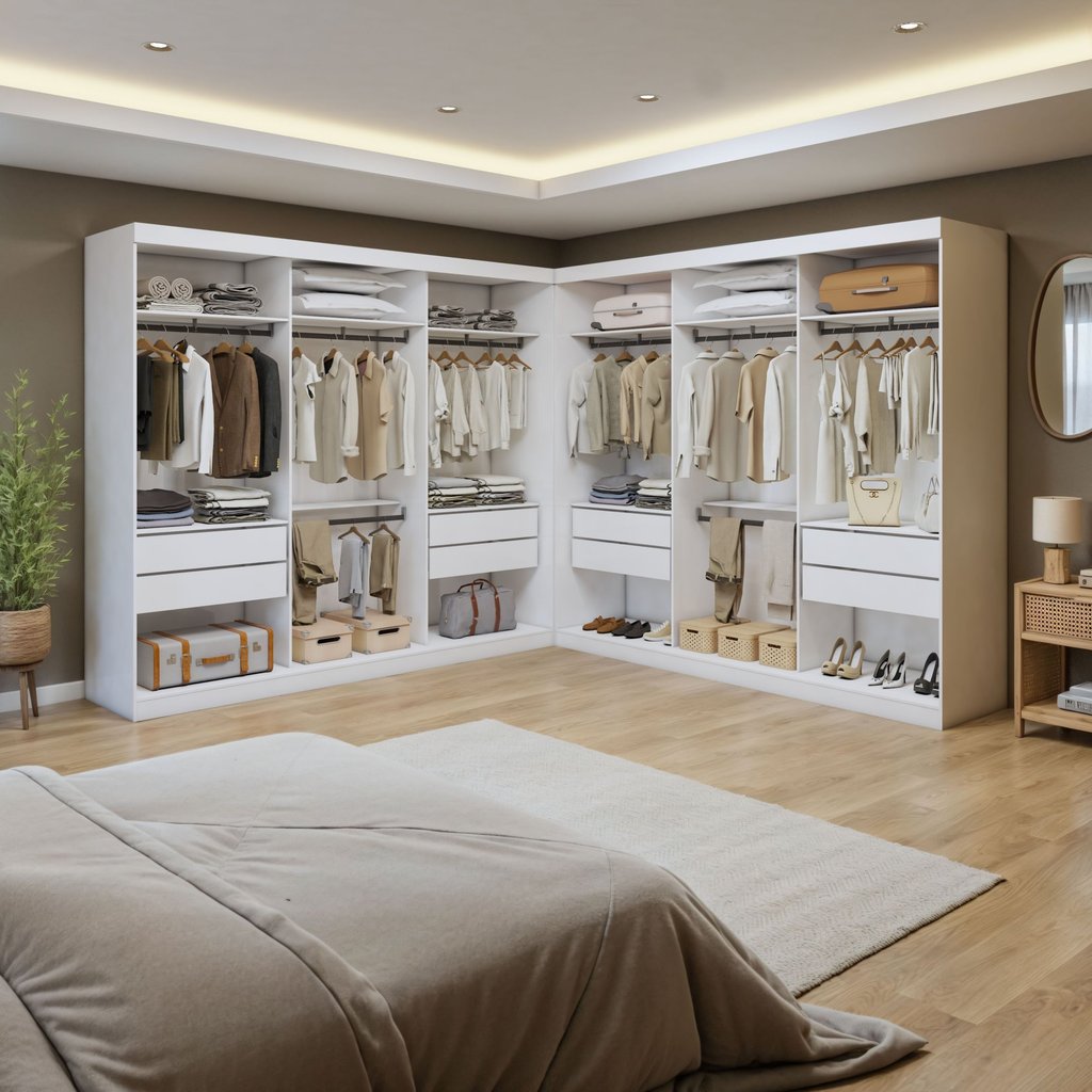 Closet Casal sem Portas 8 Gavetas Paris Duo Premium  Branco em Oferta na Shopee