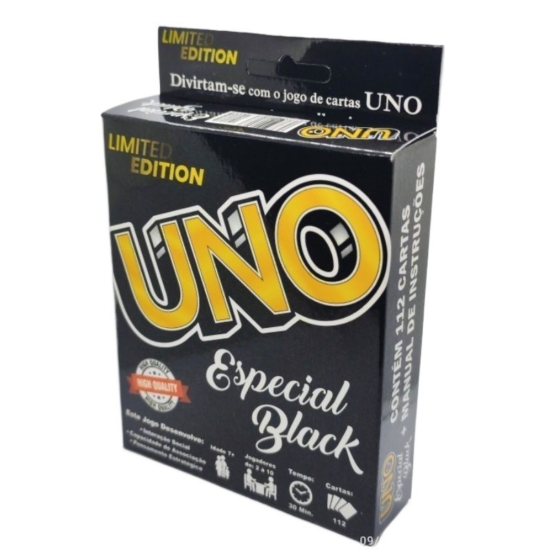 🎲 Jogo de Cartas Inspiração UNO Black – Diversão Garantida para Crianças, Adultos e Toda Família!