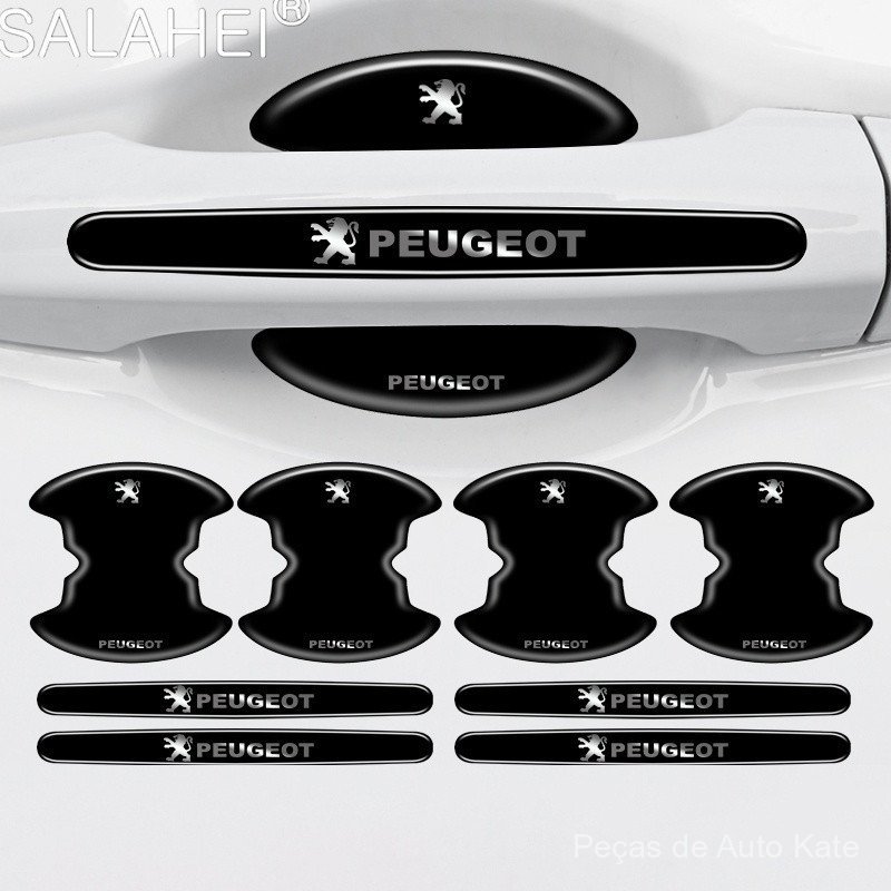 8Pcs Protetor de Porta de Carro Adesivo Filme Protetor Durável de PVC para Peugeot 107 206 207 208 308 307 407 508 2008