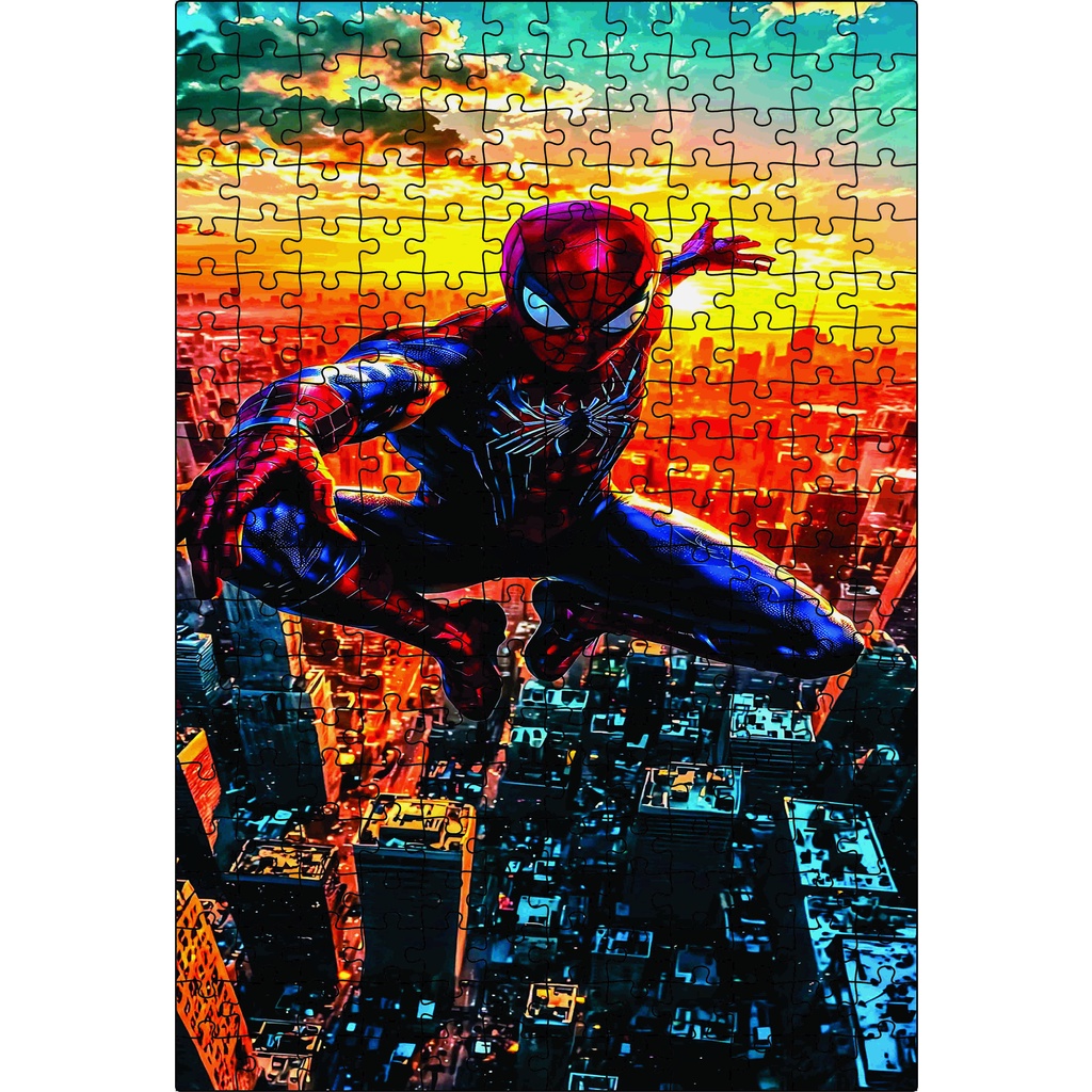 Quebra-cabeça 240 Peças Homem Aranha Feito em Madeira (MDF) 32X47 cm Grande