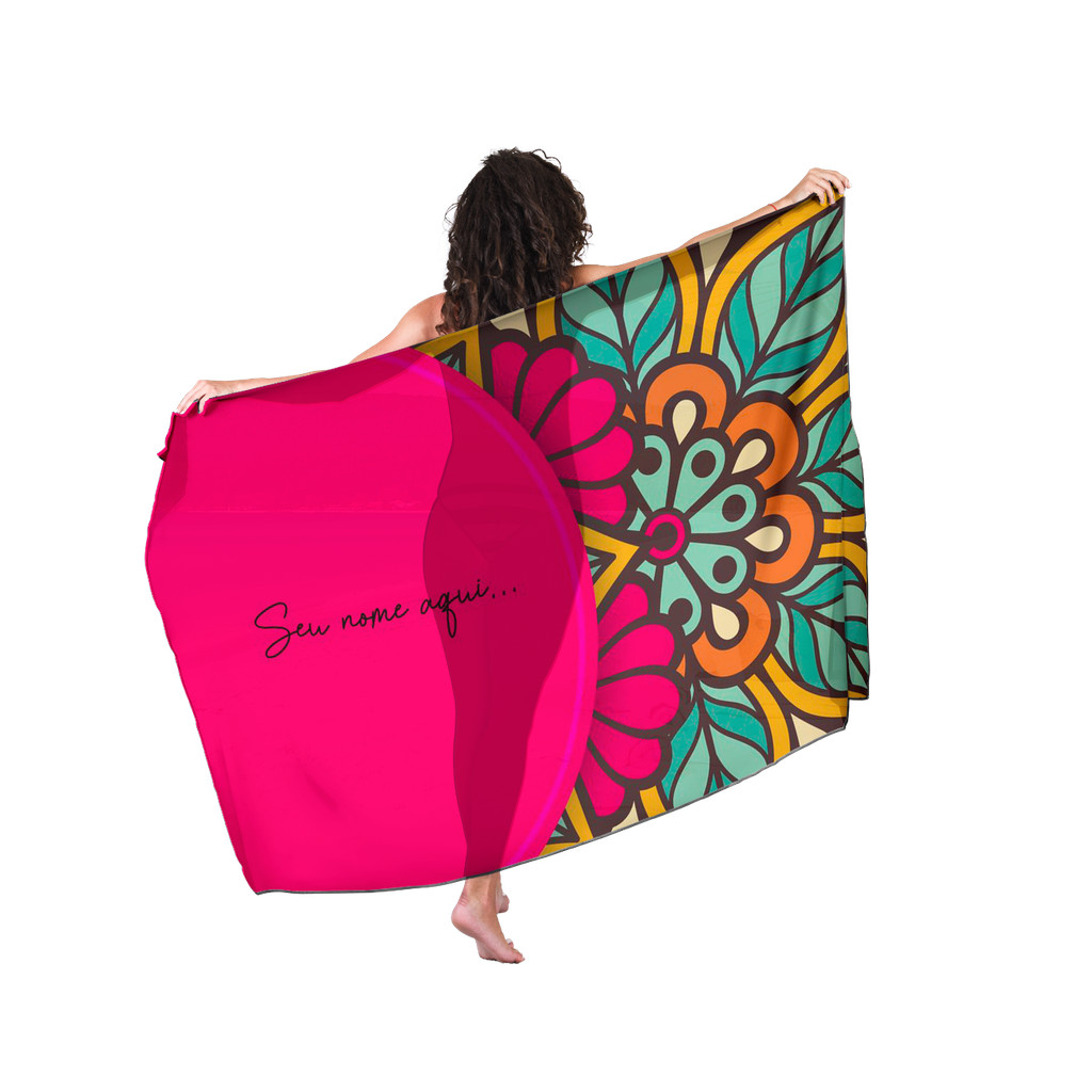 Canga Com Nome Personalizado Saida de Praia Mandala 10