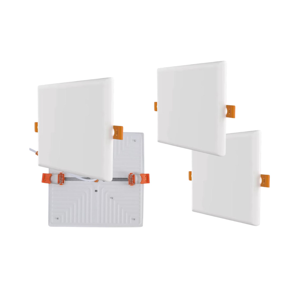 Kit 2 Painel Plafon Led Borda Infinita 12w Embutir Quadrado Bivolt Branca Frio 6500k ou Neutro 4000k10cm