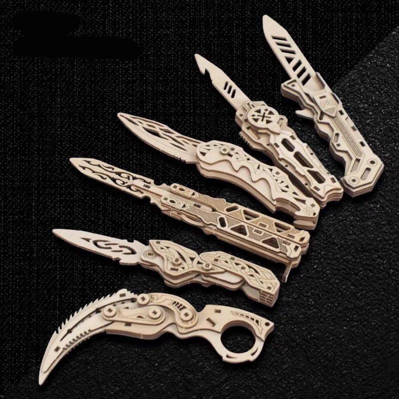 Quebra-Cabeça 3D em MDF - Karambit Montagem Decorativa e Desafio Intelectual MEGA VANT3