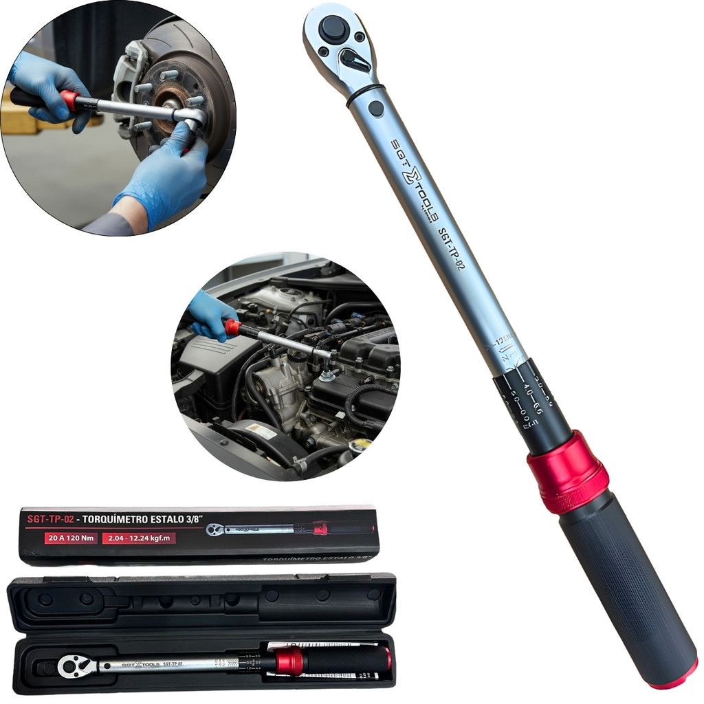 Torquímetro de Estalo Sigma Tools SGT-TP-02 - 3/8" - 20 a 120 Nm