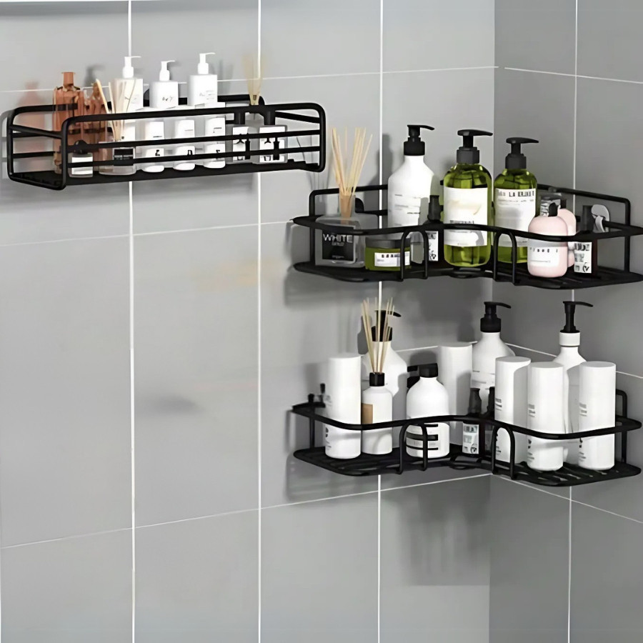 1/2/3  Prateleiras Suporte De Banheiro Para Parede Cozinha Com Alto Adesivos Porta Shampoo Rack i em Oferta na Shopee