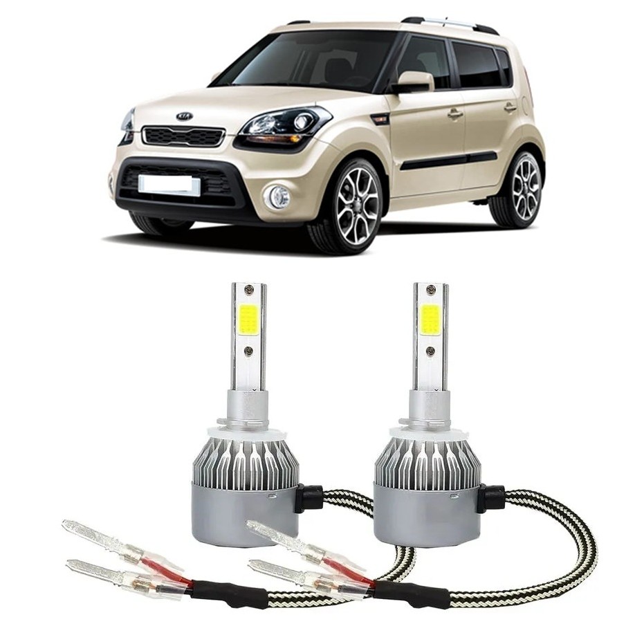 Par Lampada Super LED Farol de Milha Kia Soul 2009 2010 2011 2012 2013 2014 2015 2016 6000k H27