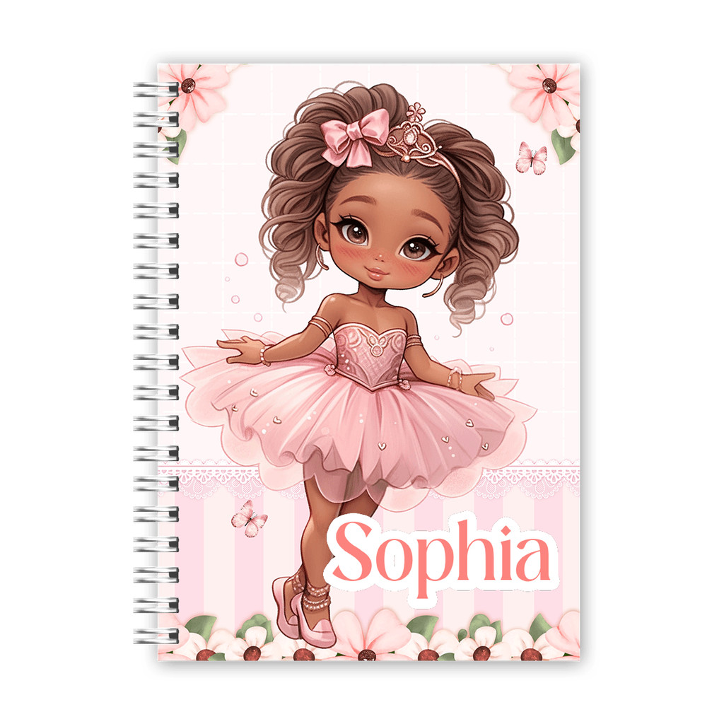 Caderno Personalizado com Nome Escolar Universitário Bailarina Espiral Capa Dura Tamanho Grande em Oferta na Shopee