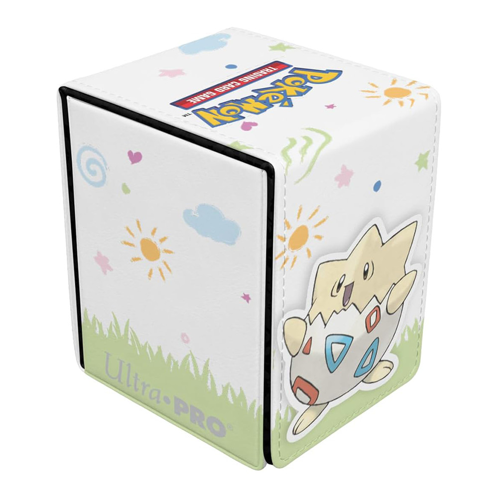 Deck Box Porta Baralho Ultra Pro Alcove Flip Togepi Pokémon TCG Premium Caixa Para Cartas Central