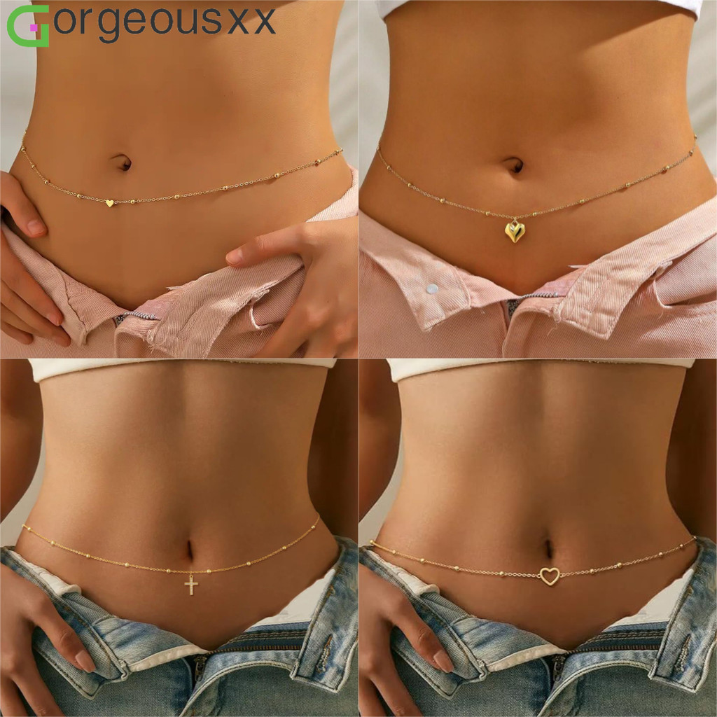 [Gorgeousxx] Simplicidade Multi Tipo Amor Coração Pingente Corrente De Cintura Para Mulheres Moda Joias Corporais