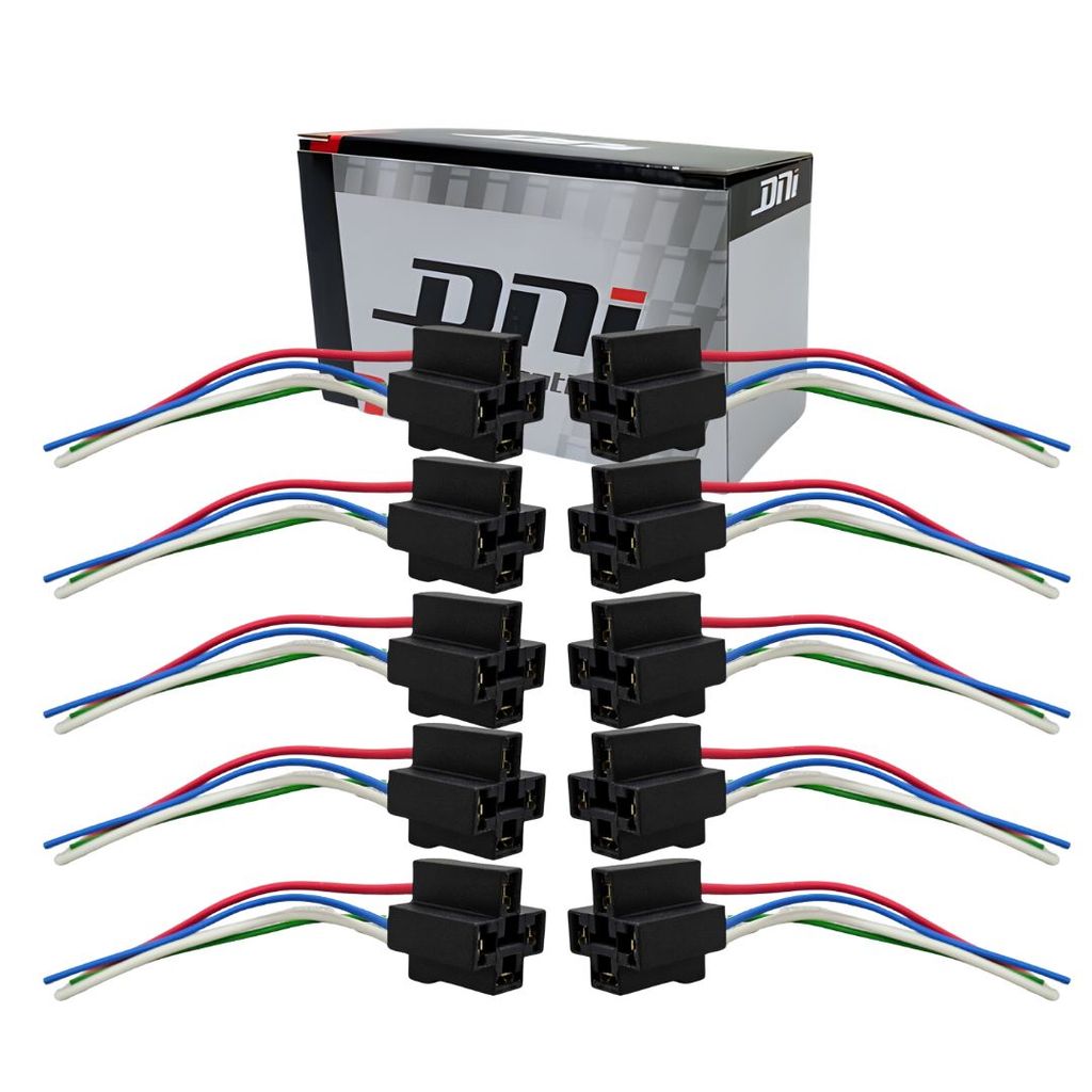 Kit 10 Chicote com Soquete para Relé Auxiliar 4 Terminais Bivolt 12/24V DNI 7502