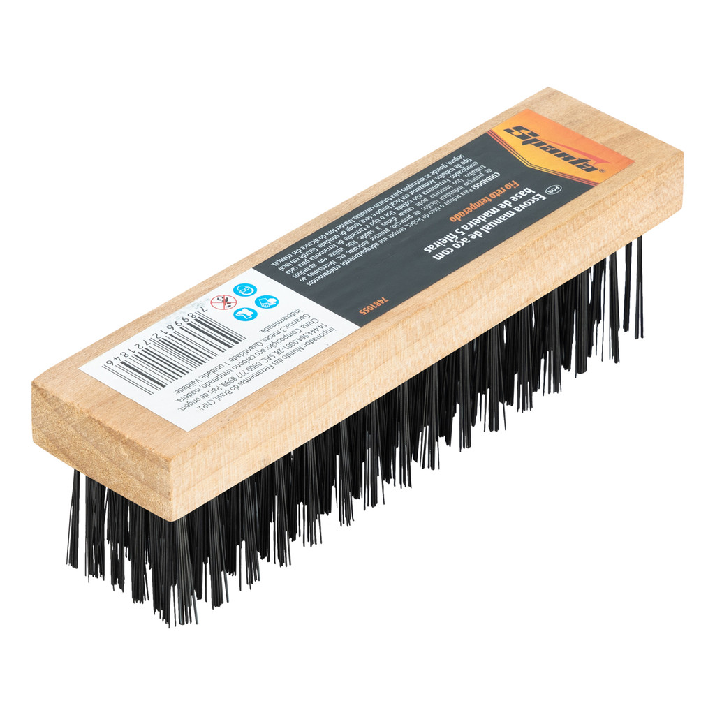 Imagem ESCOVA MANUAL ACO CARBONO 5 FILEIRAS SEM CABO, 1PC // SPARTA