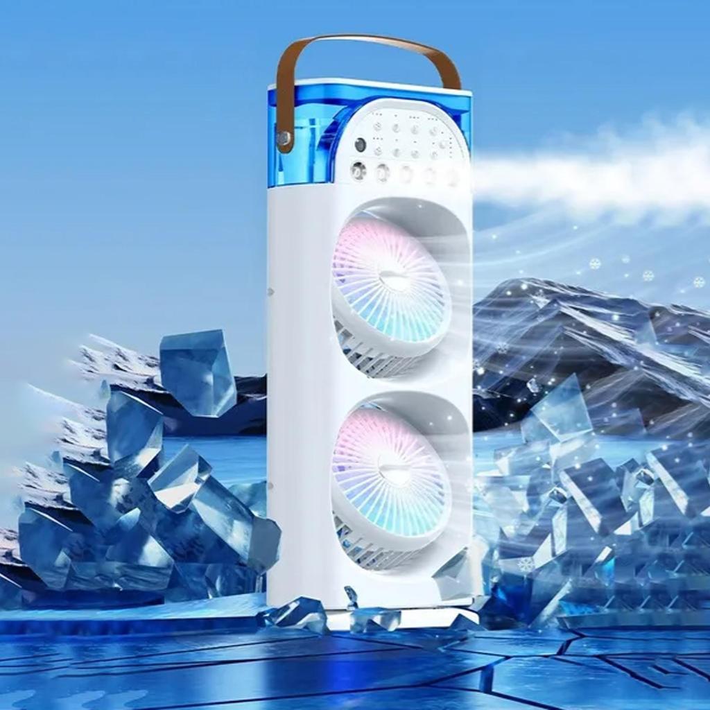 Imagem Mini Refrigerador De Ar Ventilador Climatizador Umidificador Portátil Reservatório Com LED C USB