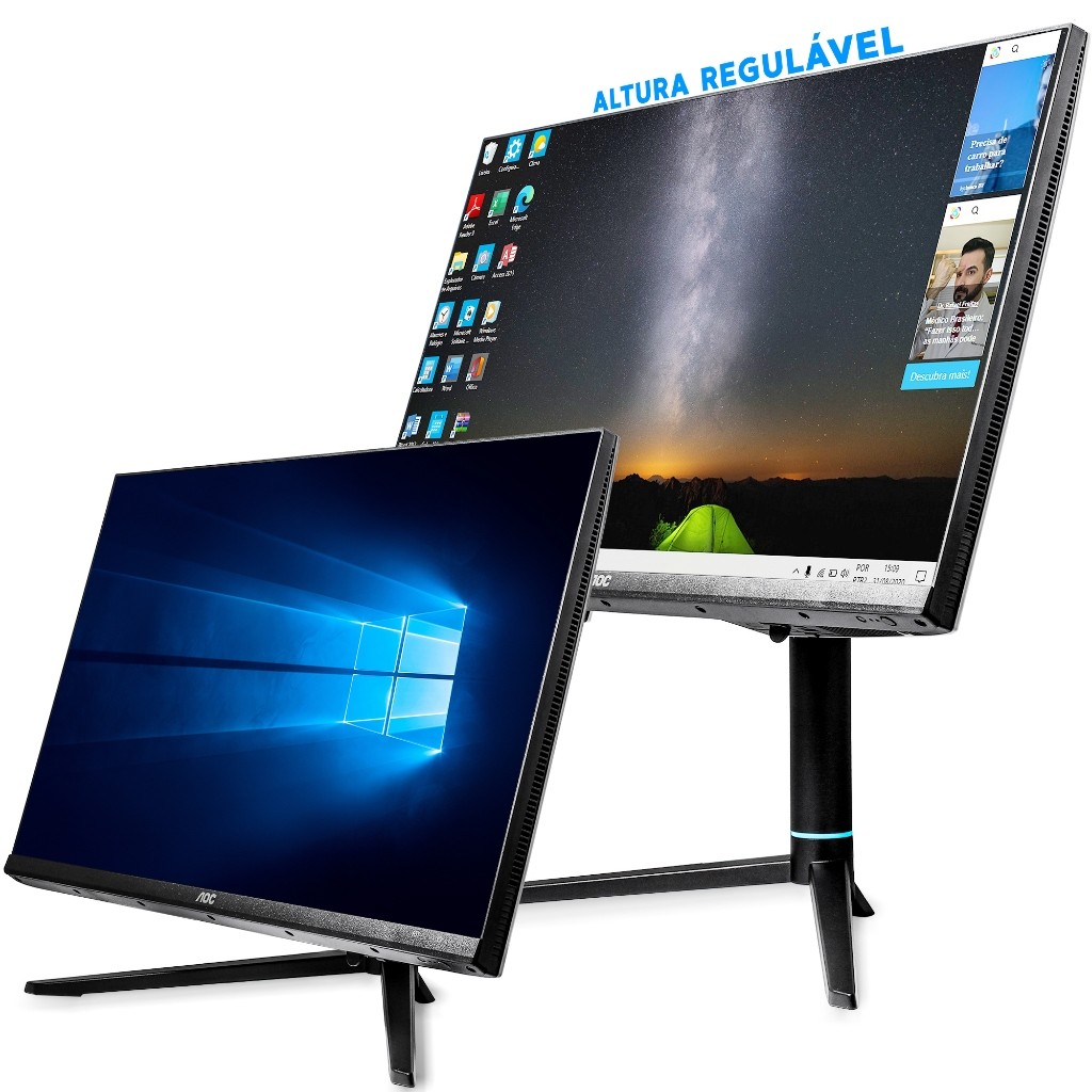 Computador All In One 23.8 Full HD Intel Core I5 16GB DDR4 512GB SSD Wi-Fi Integrado Com Teclado E Mouse
