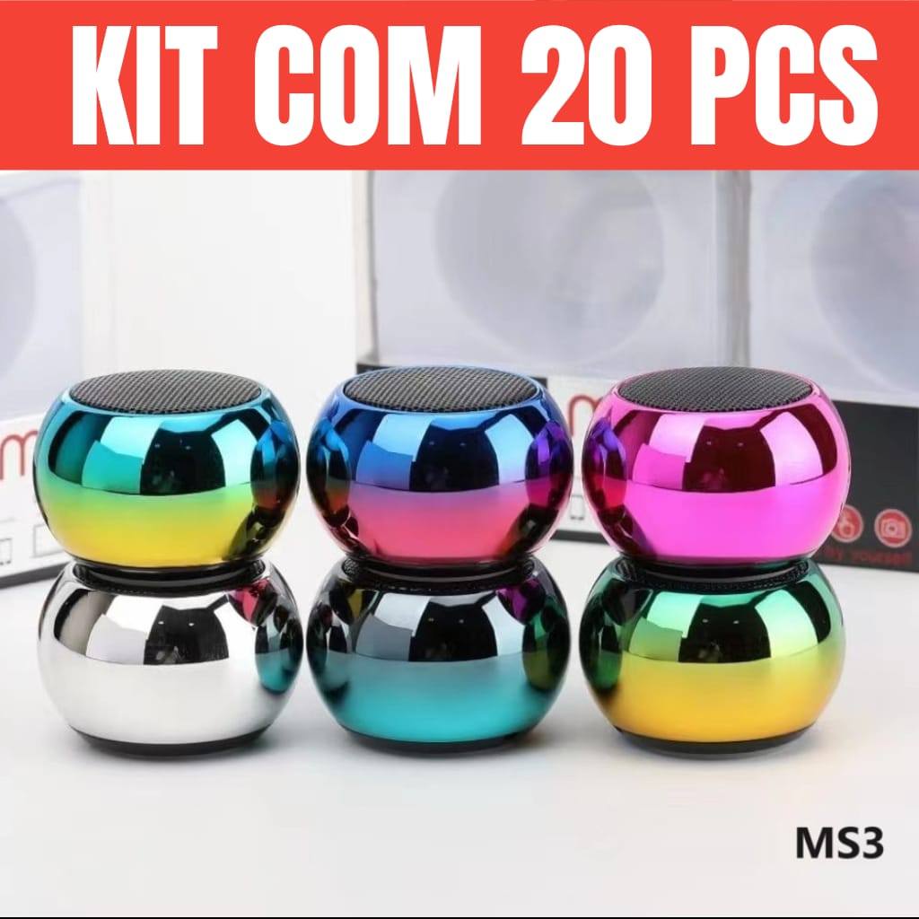 Kit 20 Caixinha Som Bluetooth Tws Metal Mini Speaker Amplificada M3S Cores Misturadas em Oferta na Shopee