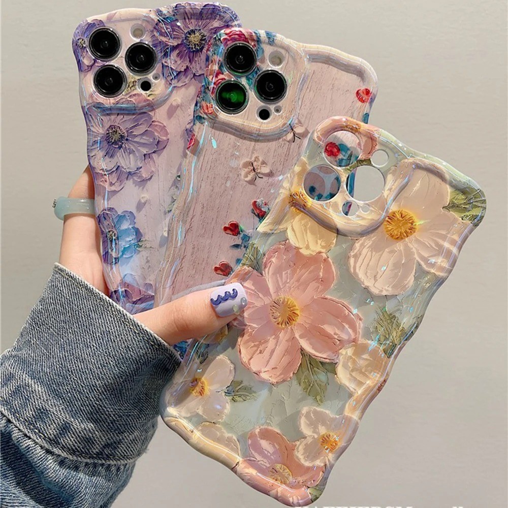 Ondulada Vintage Flor Capa Capinha Para Motorola Moto G20 G04S G54 G60 G75 G84 E