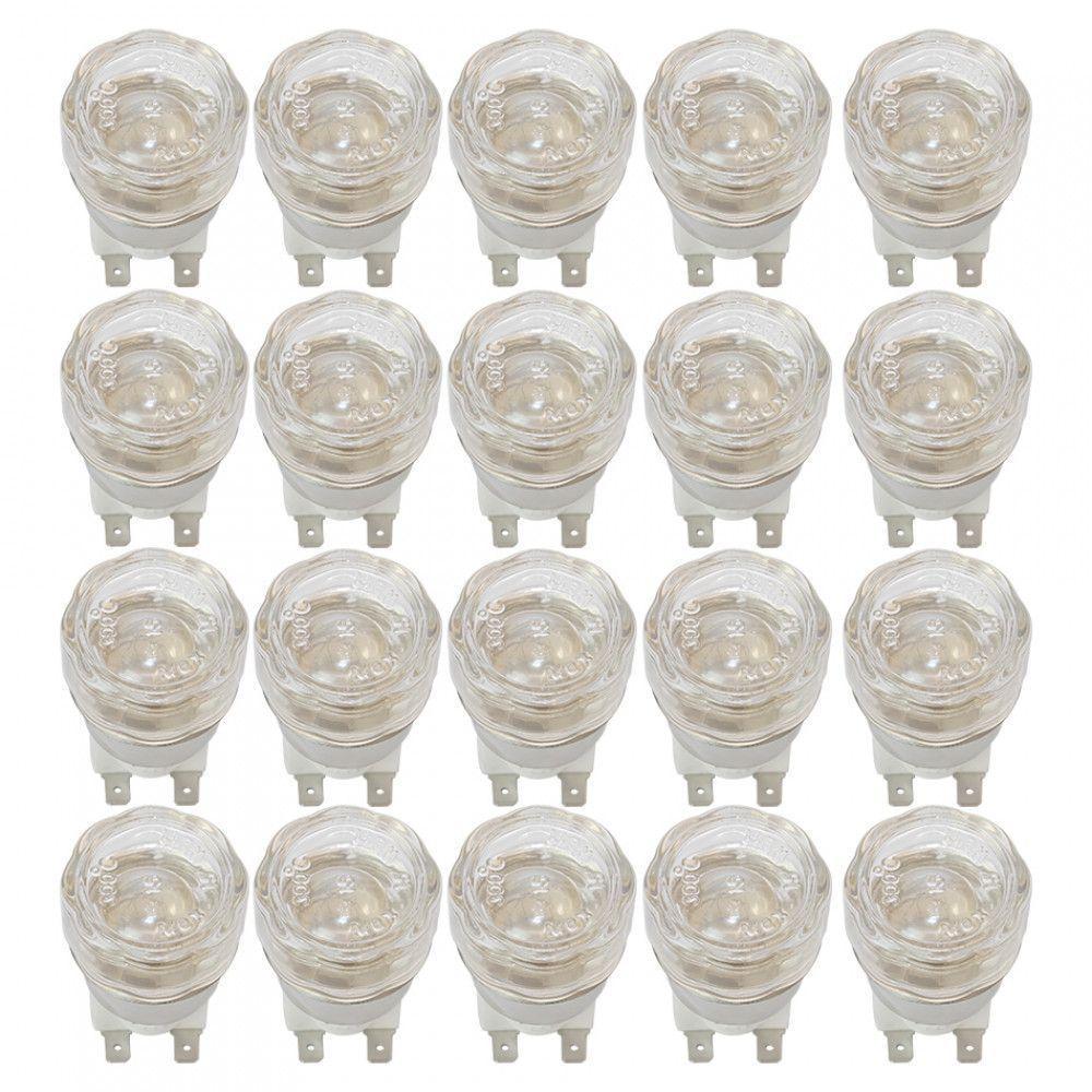 Kit Lâmpada Com Protetor Para Forno Embutir 220V - 20 Peças Branco 220V
