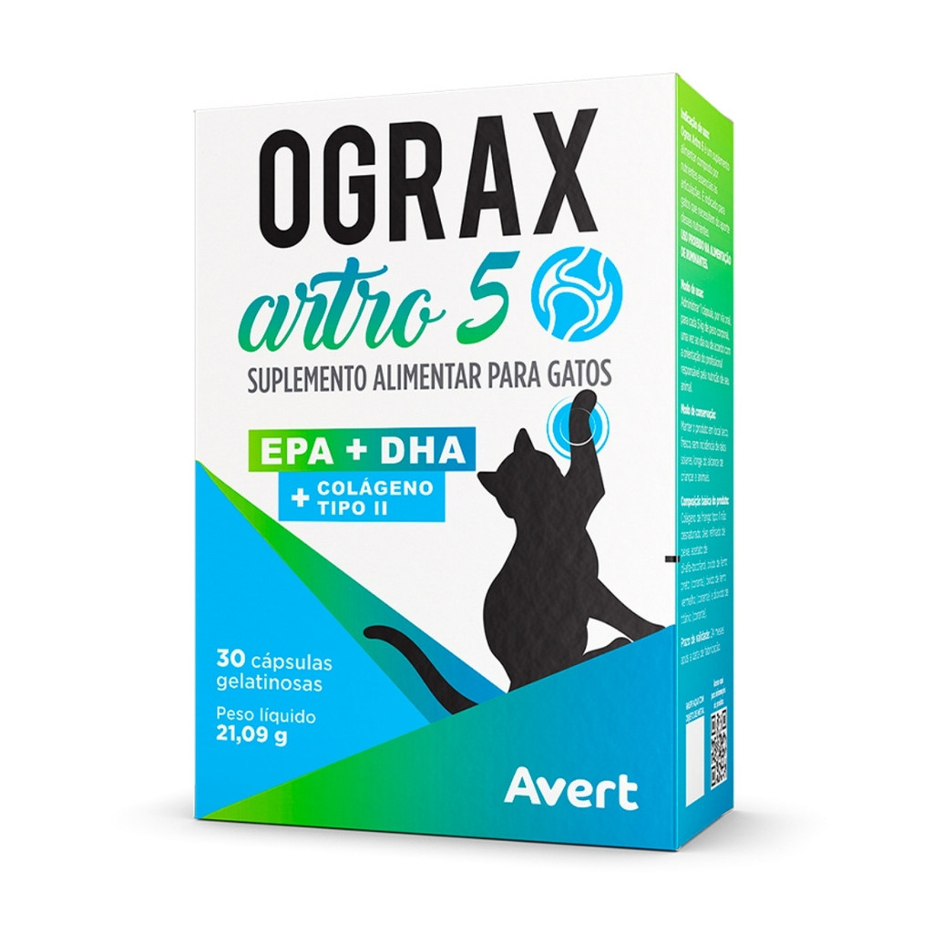 OGRAX® Artro 5 | Avert 30 Capsulas - Suplemento de Omega para Gatos