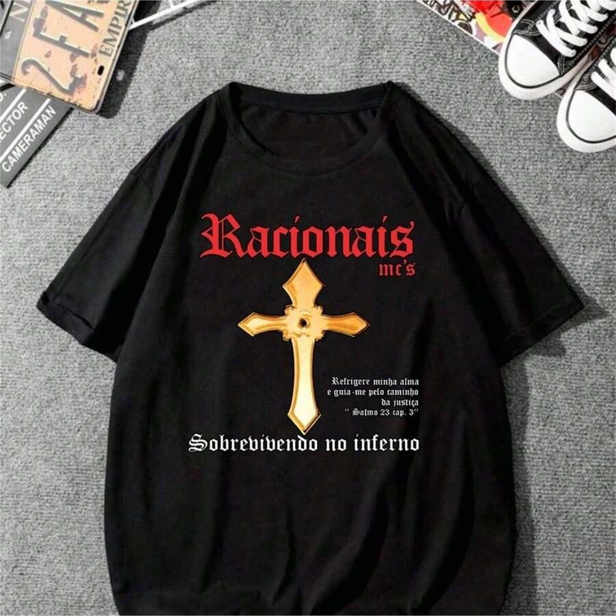 💥Entregue💥 Camiseta masculina Racionais Streetwear Unissex 100% Algodão Lançamento Envio Varias Cores