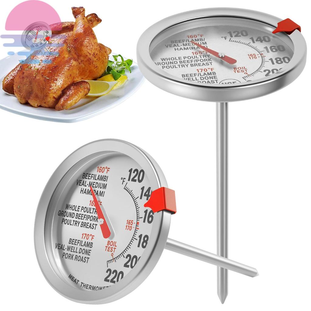 Termômetro De Carne De Aço Inoxidável , 2 Peças , Seguro , Forno , 6.3cm , Mostrador Extra Grande , Alimentos , SHOPSKC1