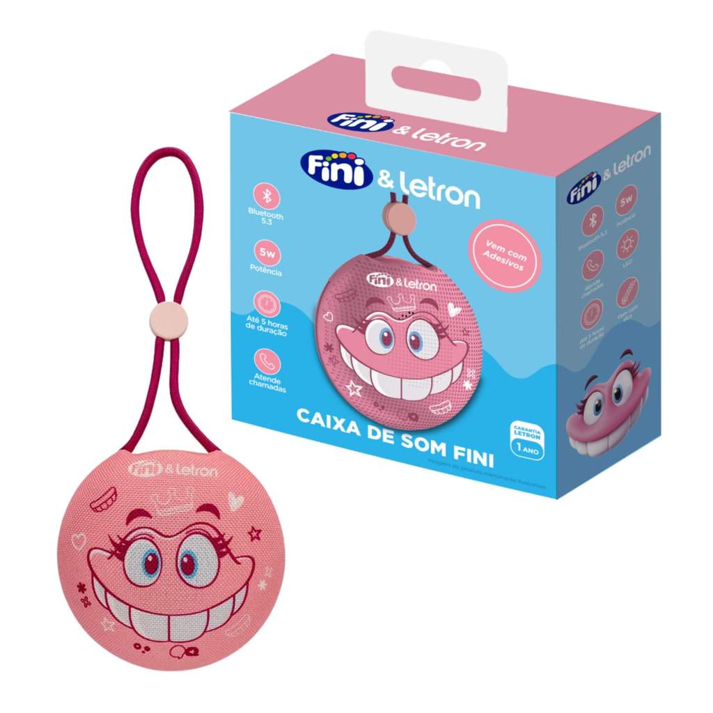 Caixa de Som Portátil Fini com Adesivo Letron Leo&Leo Leonora - 10512 em Oferta na Shopee
