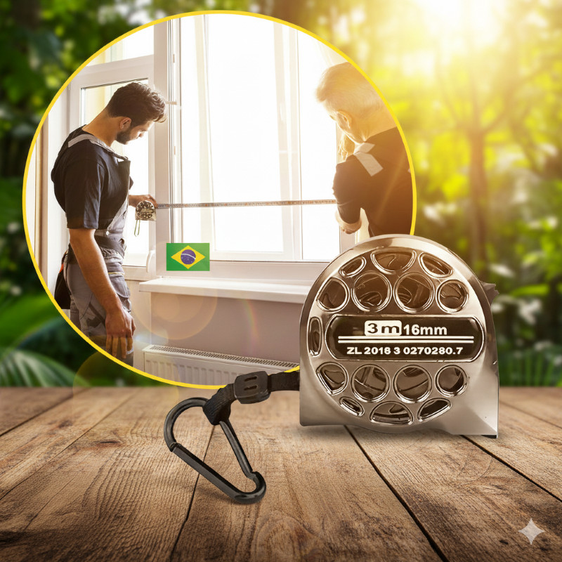 Fita Métrica de Aço Inoxidável Trena 3/5/7,5M Anticorrosiva Alta Precisão Resistente a Quedas e Ferrugem
