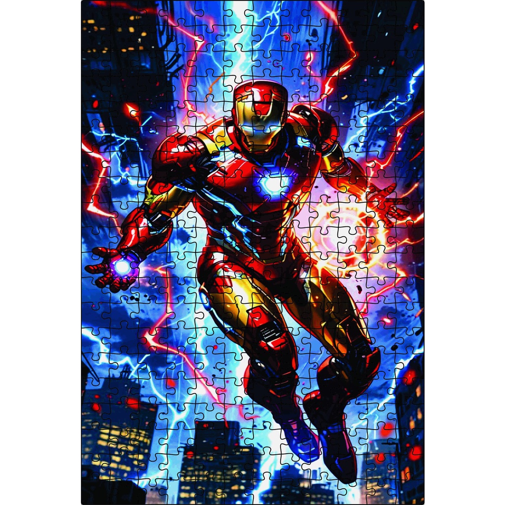 Quebra-cabeça 240 Peças Homem de Ferro (1) Feito em Madeira (MDF) 32X47 cm Grande