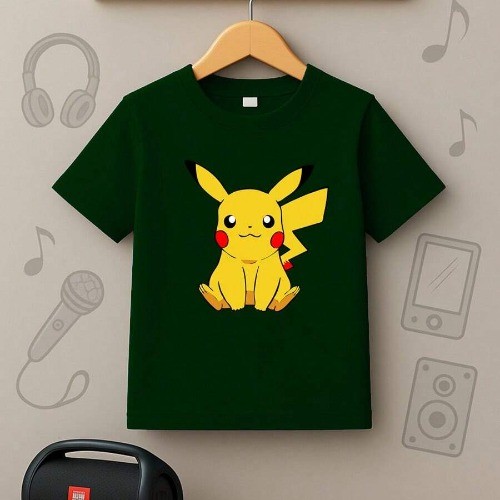 Camiseta Infantil Estampa de Anime Pikachu Pokemon Qualidade Verão Confortável
