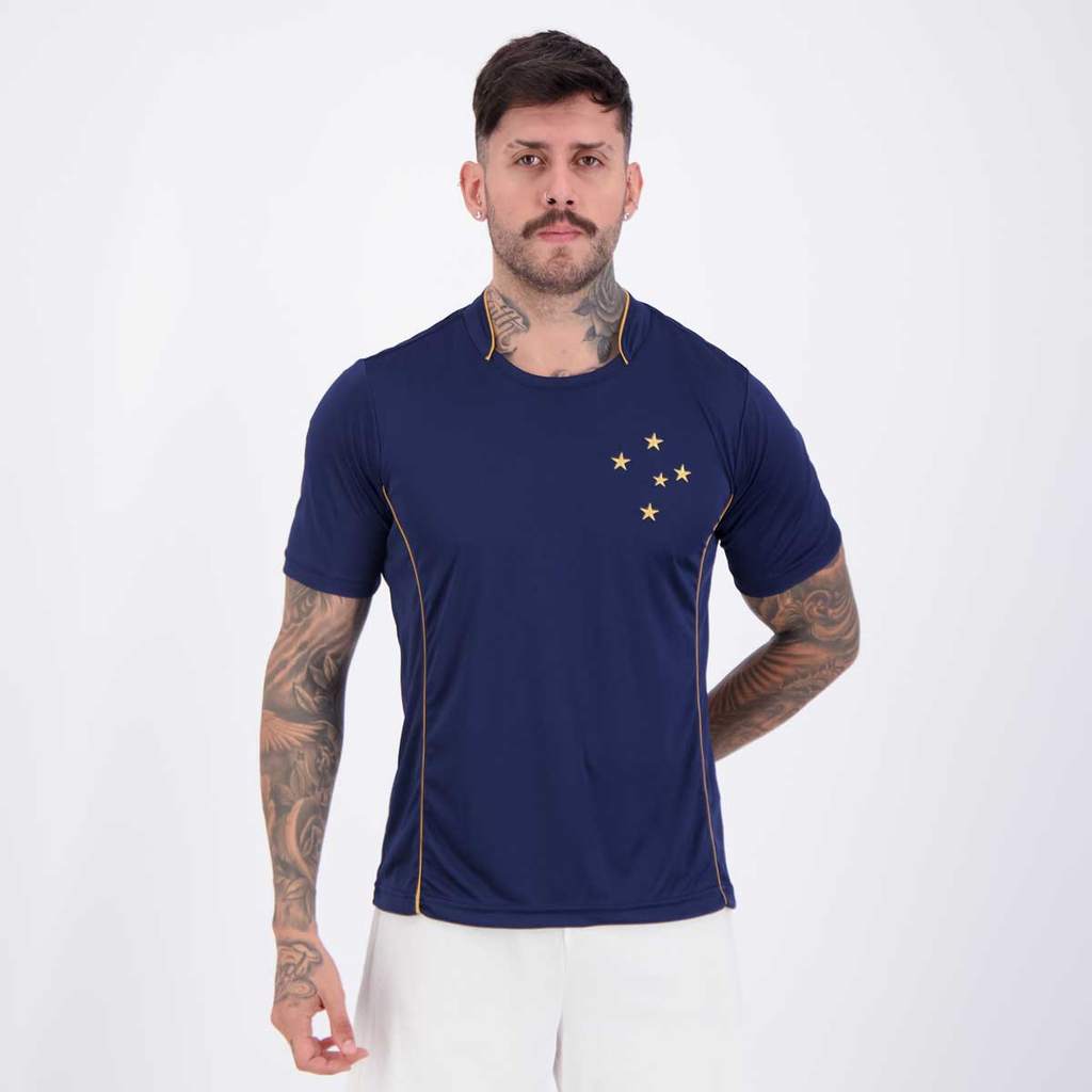 Camisa Cruzeiro Escudo Dry Marinho em Oferta na Shopee