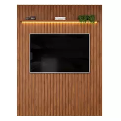 Painel Para TV Até 65 Polegadas 1,83m Ripado Autêntico com Led e Prateleira Montreal Madeirado