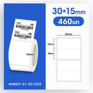 Etiqueta Niimbot 30x15mm Branca (460un) B1/b21/b3s em Oferta na Shopee