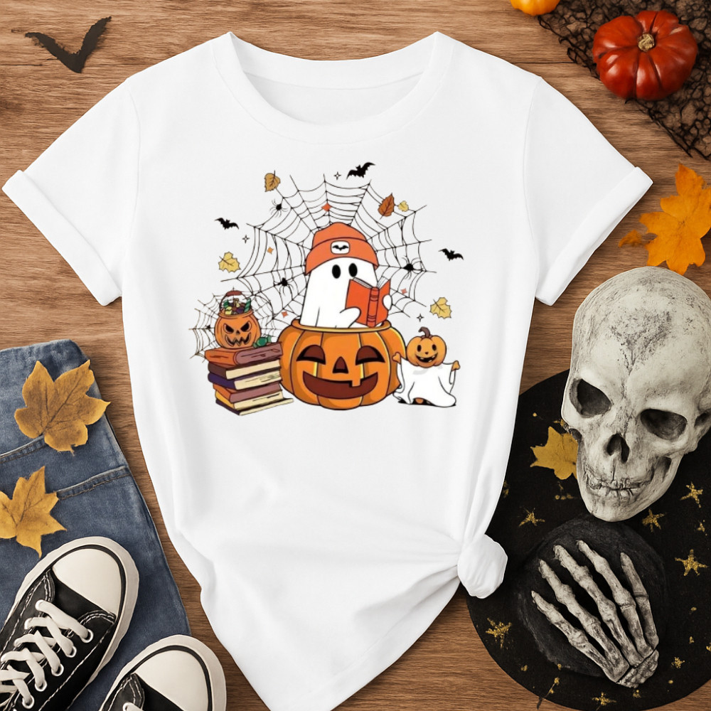 Camiseta Camisa 100% Algodão Halloween Estampa Fantasma Abóbora 171 Look Fantasia Passeio do Dia das Bruxas Envio Imedia