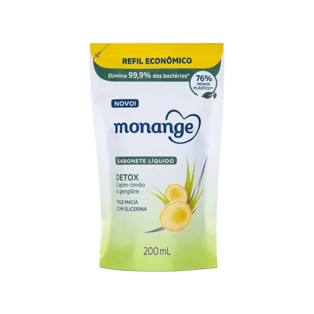 Sabonete Líquido Monange Detox Refil 200ml em Oferta na Shopee