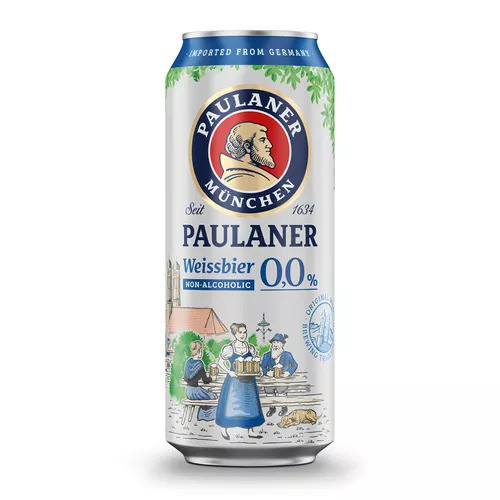 Cerveja Lata Paulaner Weissbier 0,0% 500ml