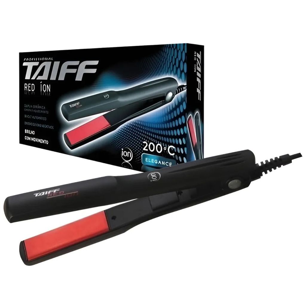 Prancha De Cabelo Alisadora Chapinha Elegance Red Íon Profissional 200ºc Preto Taiff em Oferta na Shopee