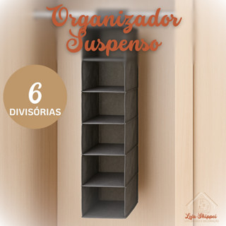 Organizador Multiuso Vertical Armário 6 Divisórias TNT Roupa em Oferta na Shopee