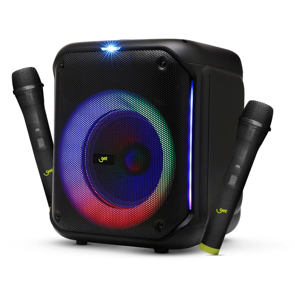 Caixa de Som Bluetooth TWS GET, 250W RMS, Cube 2, Com 2 Microfones