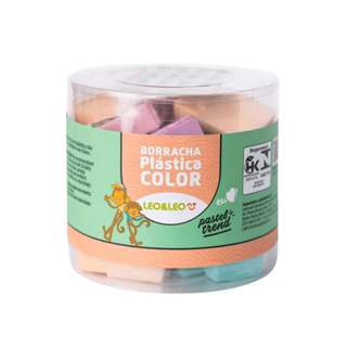Borracha Plástica Color Pastel Trend com Capa - Pote com 24 unidades Leo&Leo Leonora - 72203 em Oferta na Shopee