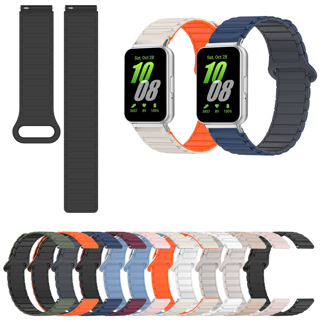 Pulseira De Silicone Magnética Para Samsung Galaxy Fit3 Fit 3 SM-R390 À Prova D'água Smartwatch Relógio Inteligente