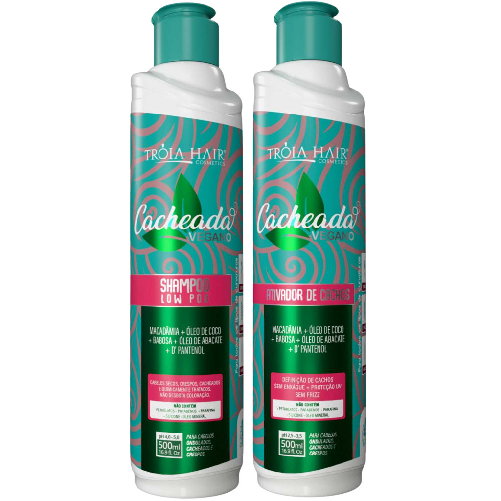Kit  Cacheada Duo – Low Poo + Ativador 500ml Tróia Hair