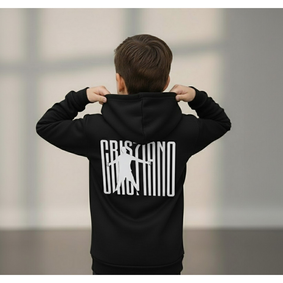 Moletom Infantil Cristiano Ronaldo CR7 Blusa Canguru Futebol Estilosa