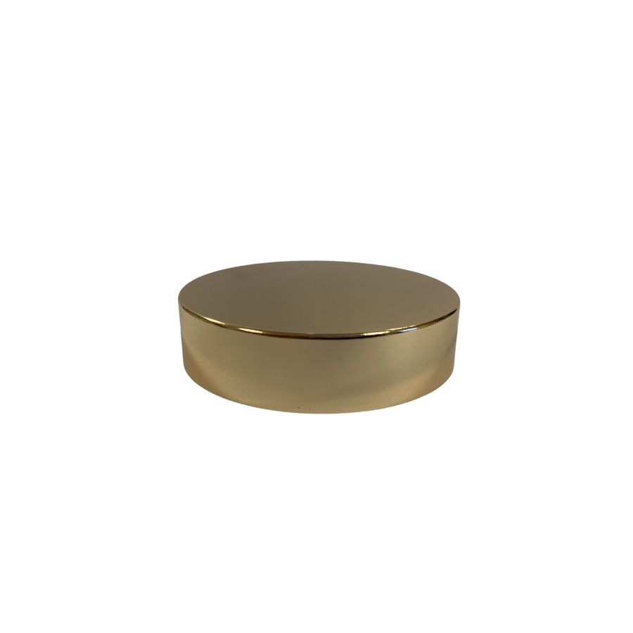 Tampa De Alumínio Para Pote Cilíndrico Reto - Dourada - Rosca 56mm - 1 unidade