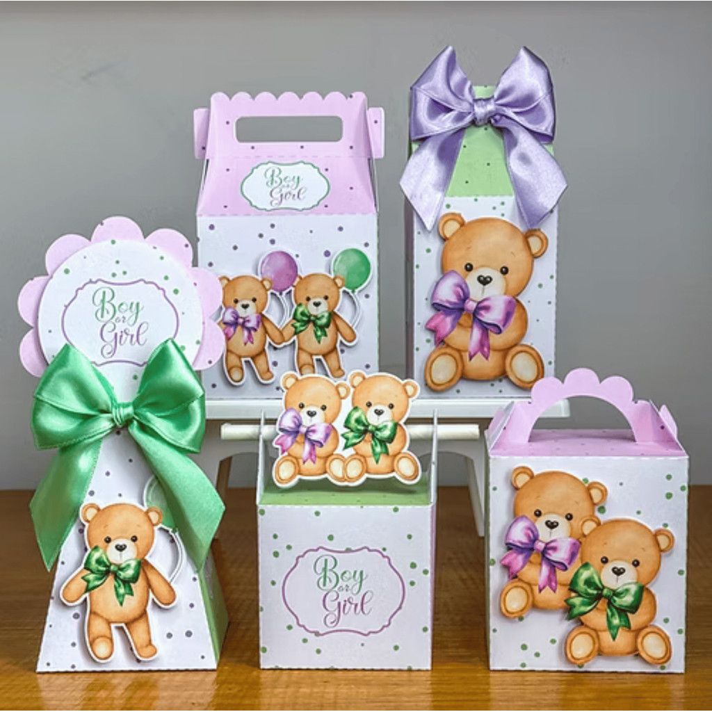 Caixinhas Personalizadas  Chá revelação, Chá de bebê kit PEGUE E MONTE festa,  lembrancinhas, personalizados.