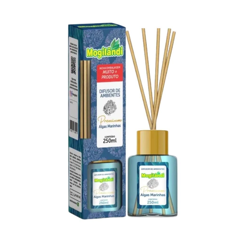 Difusor de Ambientes Premium Mogilândi Algas Marinhas 250ml em Oferta na Shopee