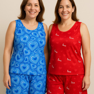 Conjunto Liganete Senhora Feminino Blusa Regata Plus Size Estampado Para Idosos - |910|  Pronta Entrega em Oferta na Shopee