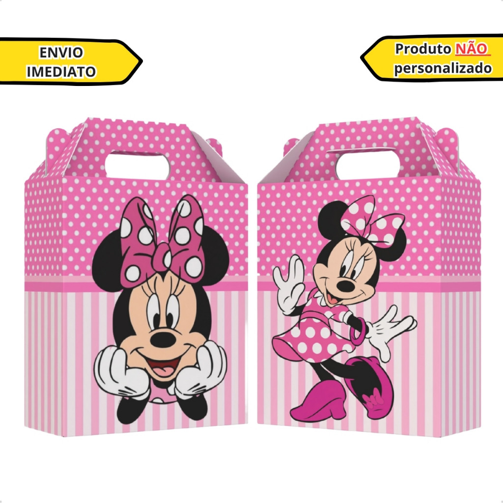 Lembrancinha Minnie Rosa Maletinha Aniversario Festa infantil PEGUE E MONTE em Oferta na Shopee